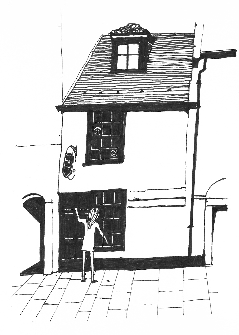 Sketch of cottage by local artist
